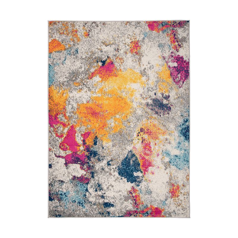 World Rug Gallery Sky Abstract Multi Rug, Multicolor, 6.5Ft Rnd