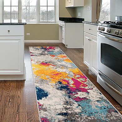 World Rug Gallery Sky Abstract Multi Rug