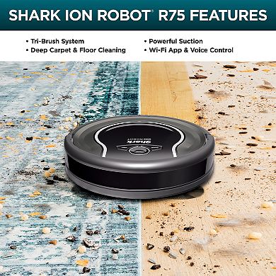 Shark ION Wi-Fi Connected Robotic Vacuum - Works with Alexa and Google Assistant, Multi-Surface Cleaning on Carpets and Hard Floors (RV750)