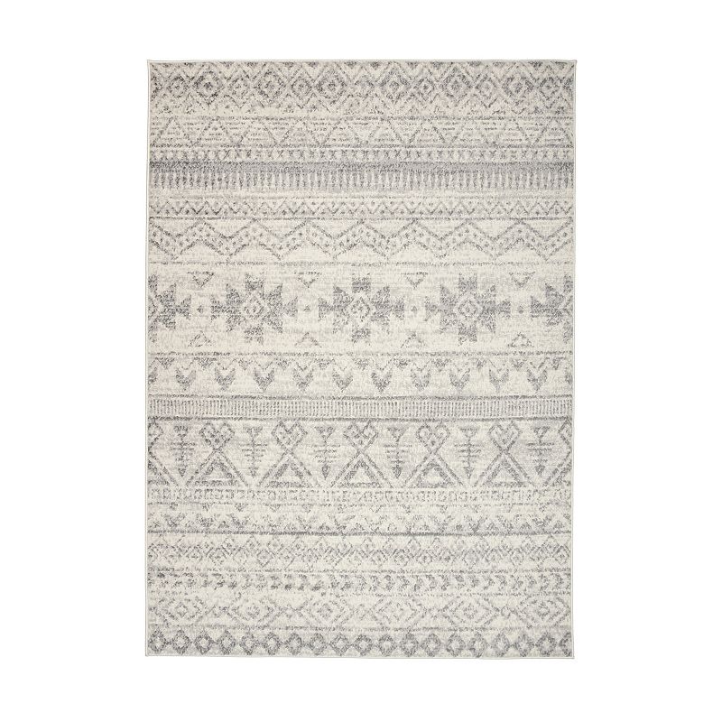 World Rug Gallery Sky Geometric Style Rug, White, 2X3 Ft