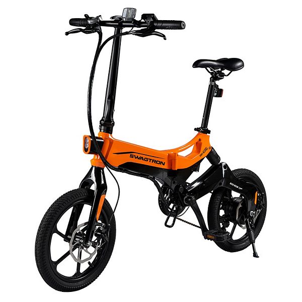 Swagtron EB7 Plus Folding Electric Bike with Pedal Assist Suspension