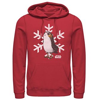 Men's Star Wars Porg Snowflake Christmas Holiday Graphic Hoodie