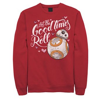 Men's Star Wars Valentines Good Times Roll Hearts Graphic Fleece Pullover