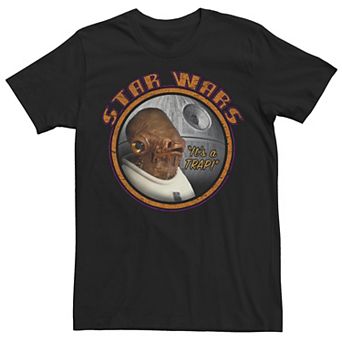 Men's Star Wars Admiral Ackbar Death Star It's A Trap Graphic Tee