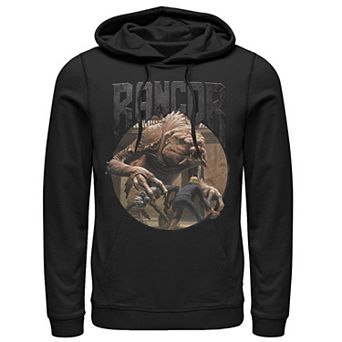 Men's Star Wars Rancor Vs Luke Metal Rock Graphic Hoodie