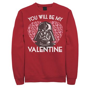 Men's Star Wars You Will Be My Valentine Darth Vader Graphic Fleece Pullover