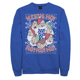 Disney's Snow White and the Seven Dwarfs Men's All Dwarfs Ugly Christmas Sweater Fleece