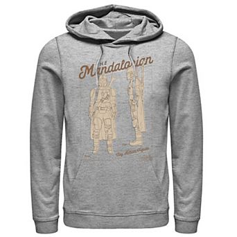 Men's Star Wars The Mandalorian Toy Action Figure Graphic Hoodie