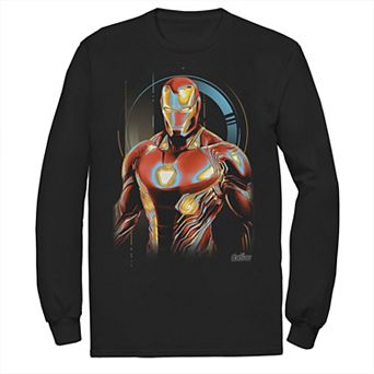 Men's Marvel Infinity War Iron Man Digital Profile Pose Long Sleeve Graphic Tee