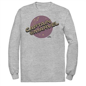 Men's Marvel Captain Marvel Pop Circle Logo Long Sleeve Graphic Tee