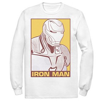 Men's Marvel Avengers Endgame Iron Man Pop Poster Long Sleeve Graphic Tee