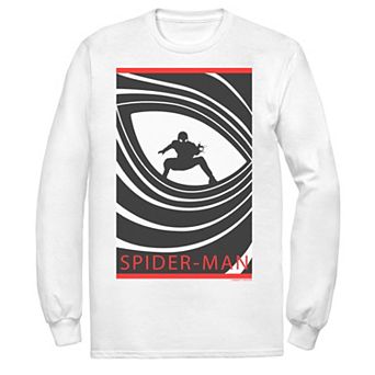 Men's Marvel Spider-Man Far From Home Silhouette Poster Long Sleeve Graphic Tee