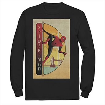 Men's Marvel Spider-Man Far From Home Spider-Man Vintage Poster Long Sleeve Graphic Tee