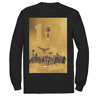 Men's Marvel Studios 10 Years of Heroes Poster Long Sleeve Graphic Tee