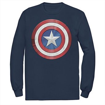 Men's Marvel Captain America Reflect Shield Long Sleeve Graphic Tee