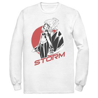 Men's Marvel X-Men Storm Stand Alone Profile Badge Long Sleeve Graphic Tee