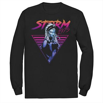 Men's Marvel X-Men Storm 80's Retro Triangle Gradience Long Sleeve Graphic Tee