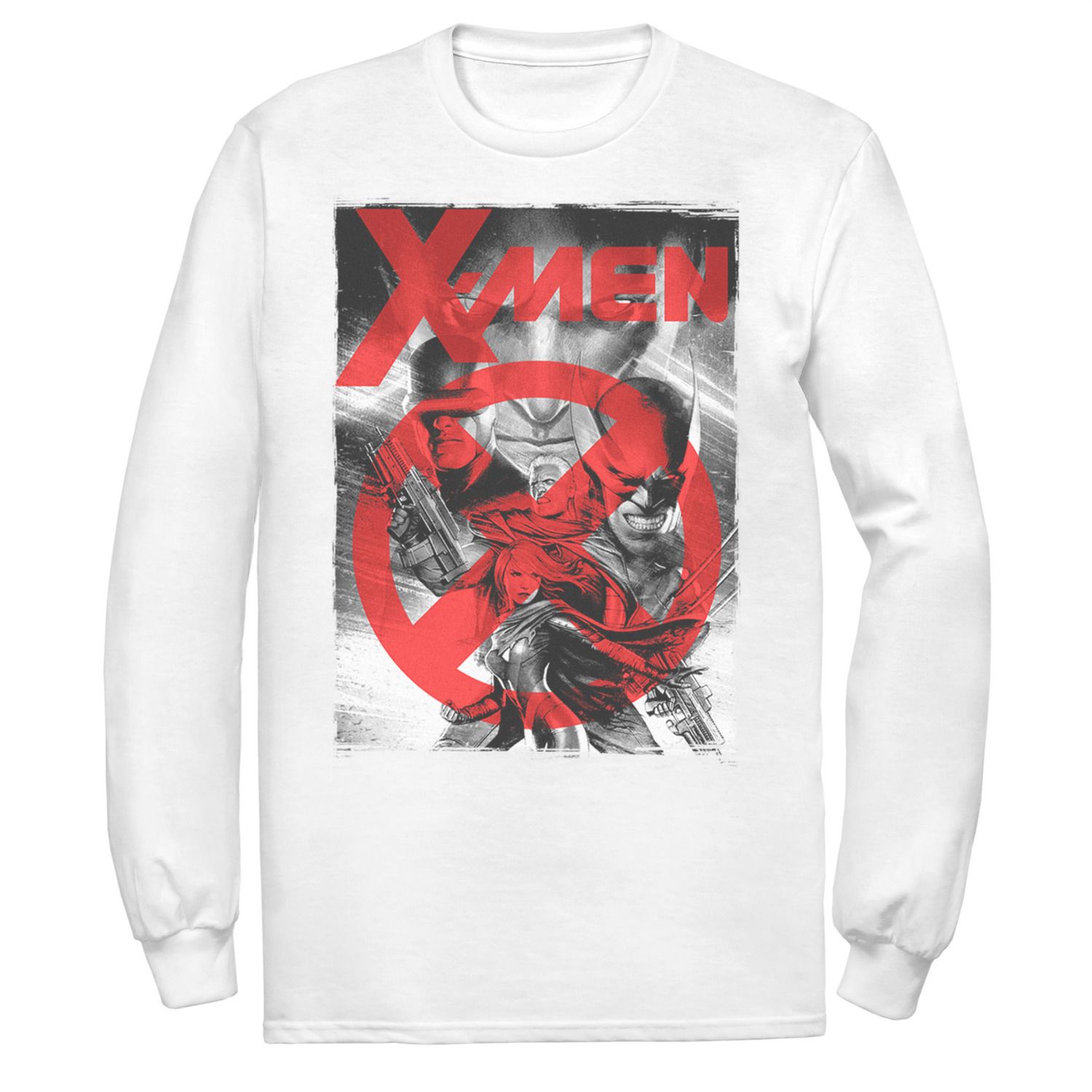 red long sleeve graphic tee
