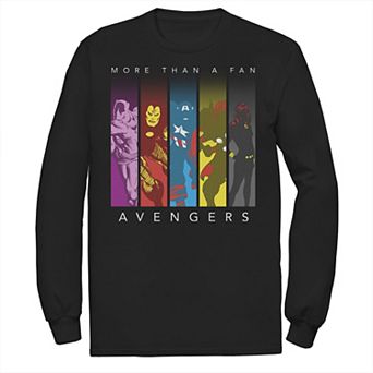 Men's Marvel Marvel Avengers More Than A Fan Colorful Panel Silhouette Long Sleeve Graphic Tee