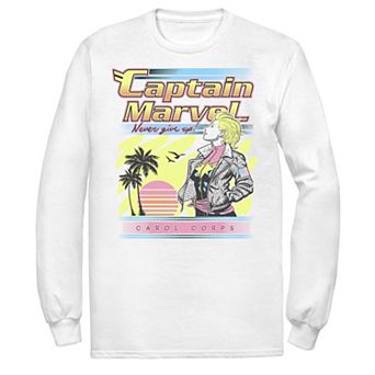 Men's Marvel Captain Marvel Never Give Up Retro Tee