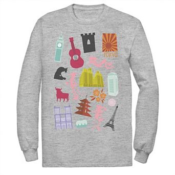 Men's Pink Panther Around The World Doodles Tee