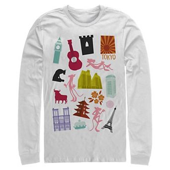 Men's Pink Panther Around The World Doodles Tee