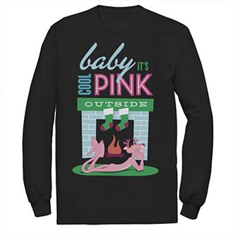 Men's Pink Panther Baby It's Cool Pink Outside Holiday Tee