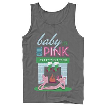 Men's Pink Panther Baby It's Cool Pink Outside Tank Top