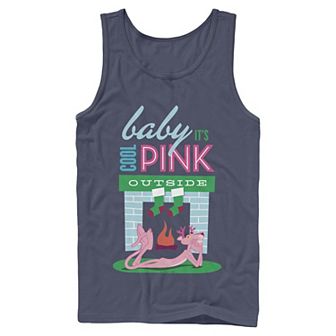 Men's Pink Panther Baby It's Cool Pink Outside Tank Top