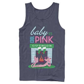 Men's Pink Panther Baby It's Cool Pink Outside Tank Top