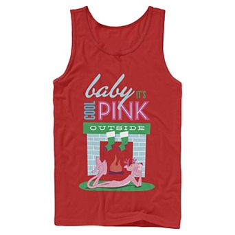 Men's Pink Panther Baby It's Cool Pink Outside Tank Top