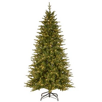 National Tree Company 7.5' Saratoga Spruce Slim Tree with Dual Color® LED Lights