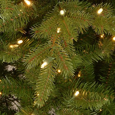National Tree Company 7.5' Saratoga Spruce Slim Tree with Dual Color LED Lights