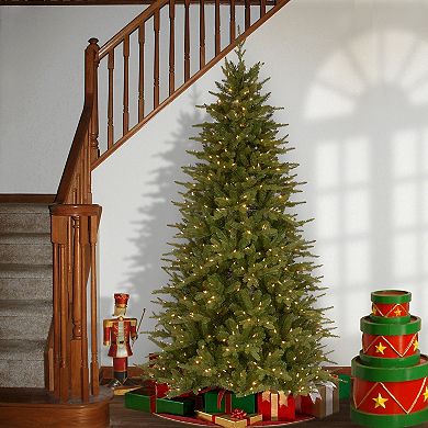 National Tree Company 7.5' Saratoga Spruce Slim Tree with Dual Color LED Lights