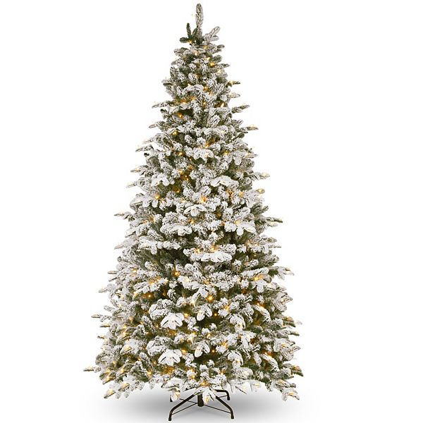 National Tree Company 9' Snowy Everest Fir Medium Tree with Clear Lights