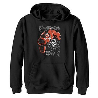 Disney's Big Hero 6 Boys 8-20 Baymax Hiro Kanji Text Portrait Graphic Hoodie