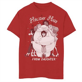 Disney's Big Hero 6 Boys 8-20 Holiday Hugs From Daughter Graphic Tee