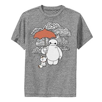 Disney's Big Hero 6 Boys 8-20 Baymax Patterned Rain Clouds Portrait Graphic Tee