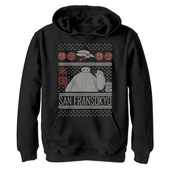 Disney's Big Hero 6 Boys 8-20 Baymax Wave Ugly Christmas Sweater Graphic Hoodie