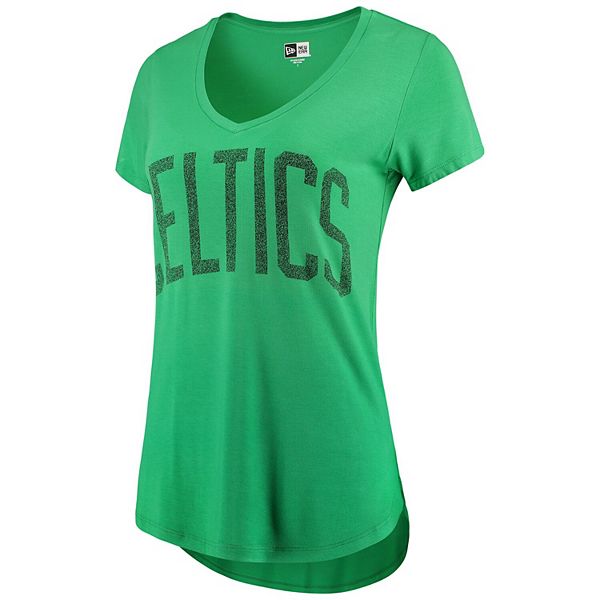 Men's New Era Kelly Green Boston Celtics Throwback T-Shirt
