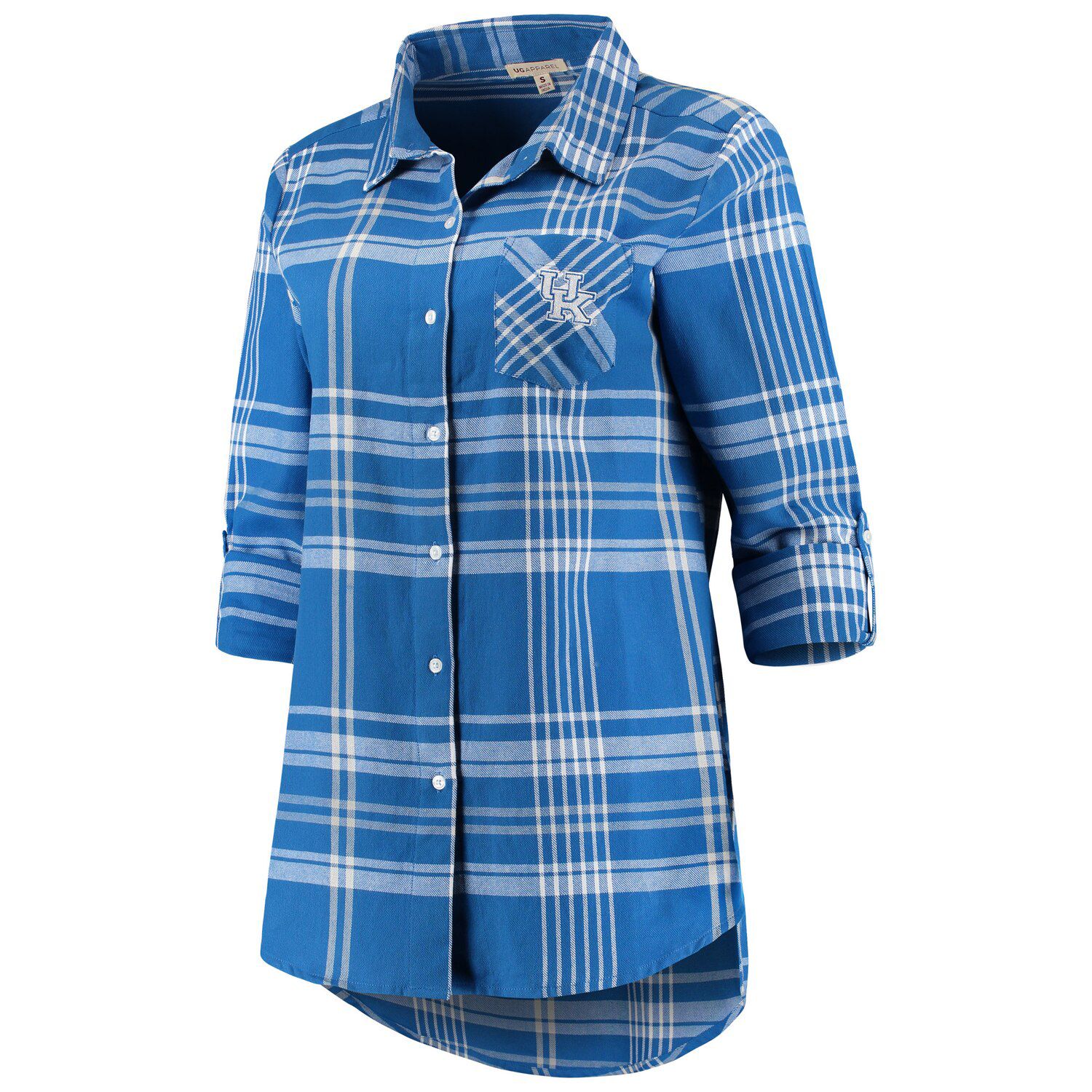 royal blue plaid shirt womens