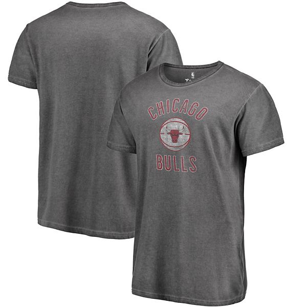 Men's Fanatics Branded Black Chicago Bulls Icon Logo Shadow Washed T-Shirt