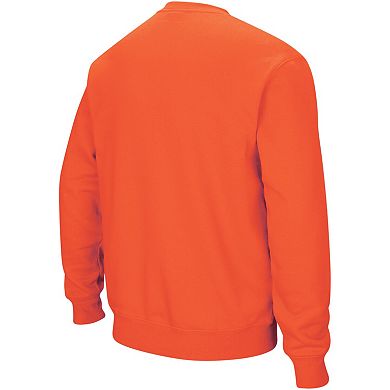 Men's Colosseum Orange Oklahoma State Cowboys Arch & Logo Crew Neck Sweatshirt