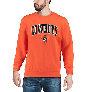 Men's Colosseum Orange Oklahoma State Cowboys Arch & Logo Crew Neck Sweatshirt
