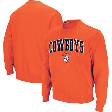 Men's Colosseum Orange Oklahoma State Cowboys Arch & Logo Crew Neck Sweatshirt
