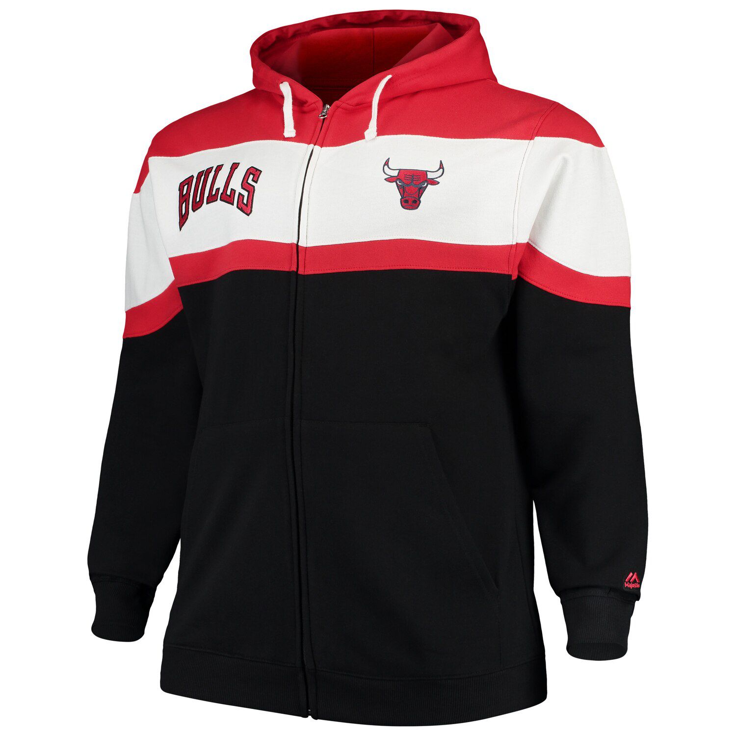 Men's Majestic Black/Red Chicago Bulls 