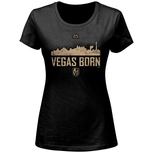 Women's Majestic Black Vegas Golden Knights Plus Size Vegas Born ...