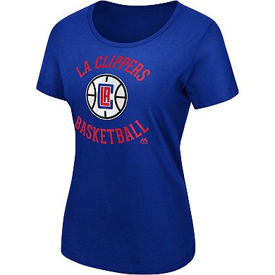 Women's Majestic Royal LA Clippers The Main Thing T-Shirt