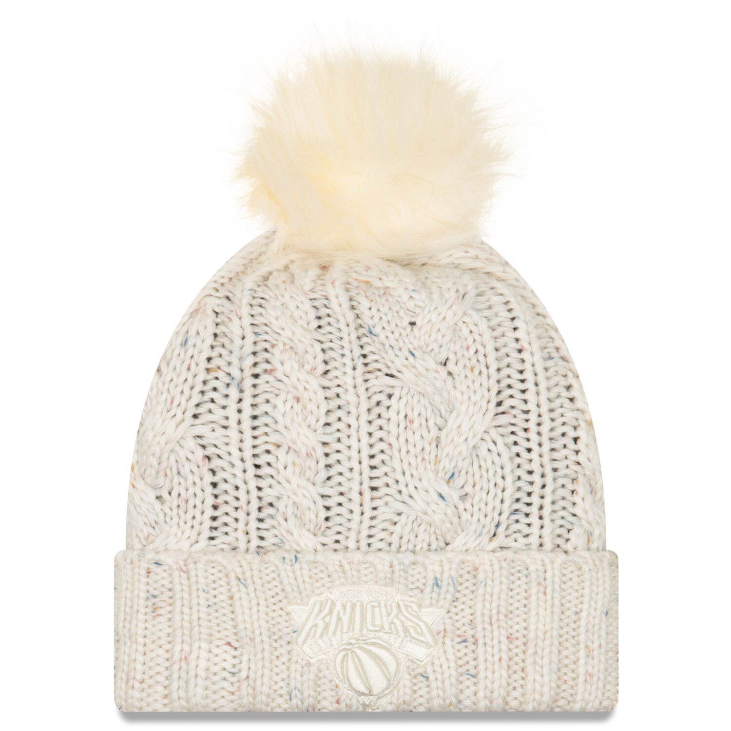 cuffed knit hat with pom