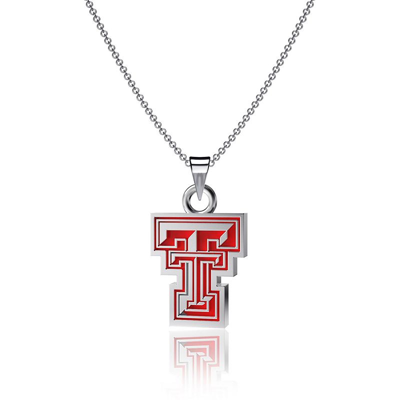 Dayna Designs Texas Tech Red Raiders Enamel Pendant Necklace, Womens, Silv